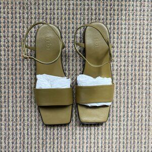 Tibi Pontdexter Sandal, Green Pea, Size 39.5